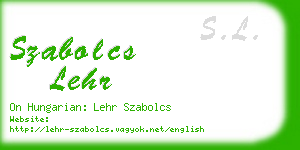 szabolcs lehr business card